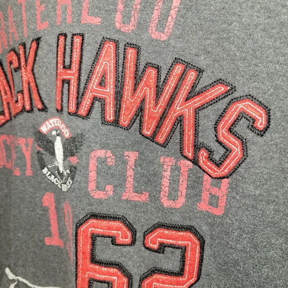 Waterloo Black Hawks Mens Gray Hoodie XL USHL - Picture 3 of 6
